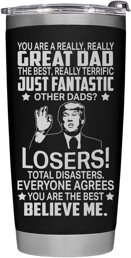 Christmas Gifts for Dad from Daughter, Son, Wife - Dad Gifts for Christmas - Funny Present for Fathers on Birthday, Xmas - Insulated Stainless Steel Tumbler 20oz