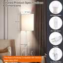 Plug in Wall Sconces Set of Two: Wall Lights with On/Off Switch - Stepless Color Temperature Wall Mount Lamps - Fabric Linen Wall Sconce for Bedroom Living Room & Hallway- Indoor Corded Wall Sconces