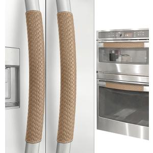 Refrigerator Door Handle Covers, Set of 4, Performance Appliance Handle Covers, Non-Slip Fridge Door Handle Covers, Keep Your Kitchen Clean, Microwave Oven Dishwasher door Handle Protectors(Brown)