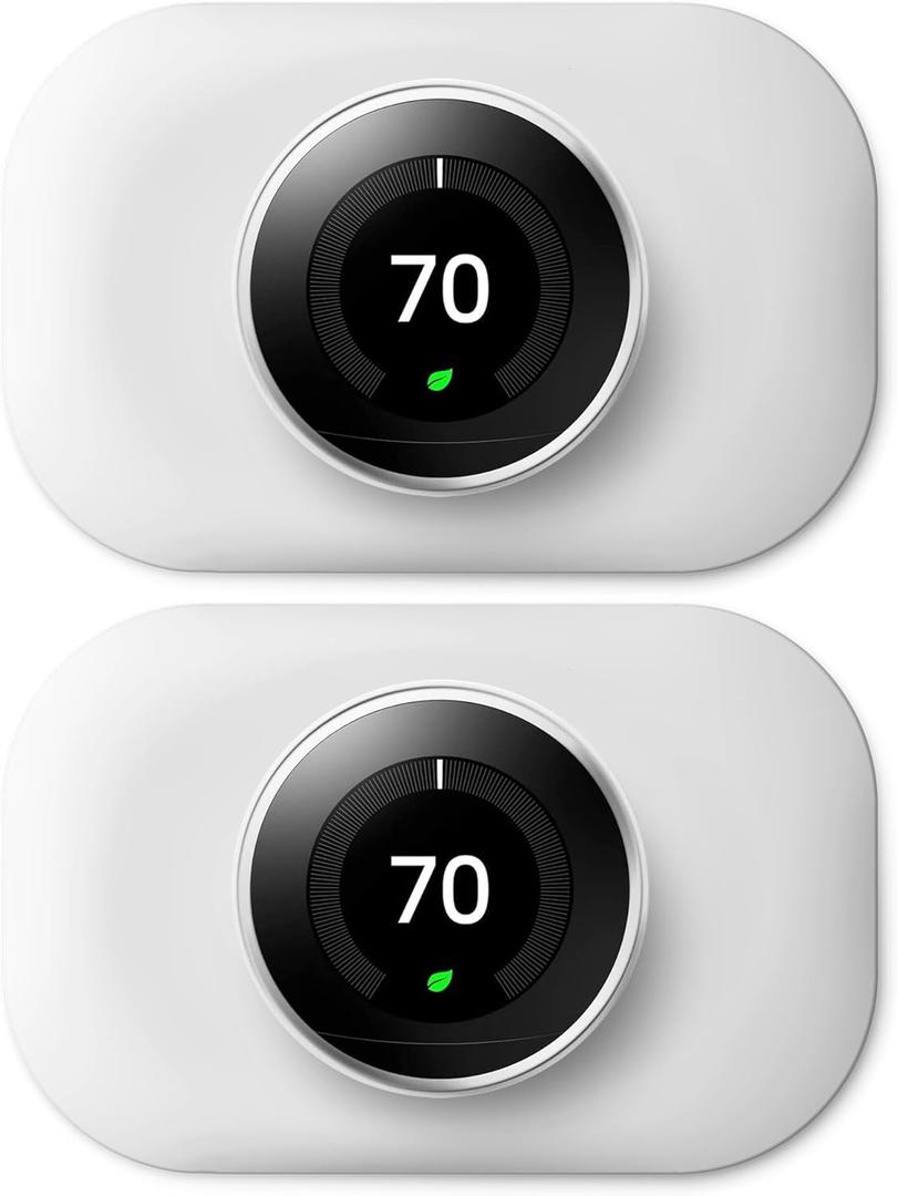 Compatible with Google Thermostat 1st/2nd/3rd Wall Plate Cover - Petrichor Nest Thermostat Trim Kit, Made for Google Nest Thermostat 1st/2nd/3rdEasy to Install2 Pack White