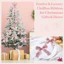 Suncalla 30 Yards Shimmery Chiffon Silk Ribbons for Xmas Tree Decoration Wedding Decor Invitations Bridal Flower Bouquets Gift Wrapping DIY Crafts(Rose Gold)