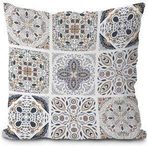 Vintage Boho Moroccan Pillow Cover 18x18, Moroccan Decor for Home, Neutral Traditional Modern Art Decorative Throw Pillow Cover for Home Room Bedroom Decor (Nature6)