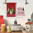 Artoid Mode Red Xmas Tree Merry Christmas Kitchen Towels Dish Towels, 18x26 Inch Farmhouse Star Snowflakes Decoration Cleaning Set of 2