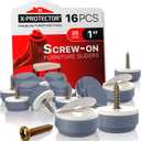 Chair Glides X-PROTECTOR  16 PCS 1" Furniture Glides  Screw-On Chair Sliders  Premium Chair Leg Floor Protectors  Slide Furniture Effortlessly on All Floor Types with Small Furniture Sliders!