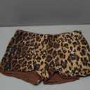 SHENHE Women's Glitter Sequin Leopard Shorts Low Rise Sexy Rave Club Outfits Booty Shorts Hot Pants (Large, Brown)