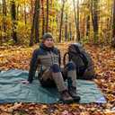 Orga'Neat Pocket Picnic Blanket, Beach Mat Waterproof Sandproof, Compact Lightweight Small Tarp for Camping, Hiking, Backpacking, Festival, Travel, Foldable in Bags (Army Green/Grey, 55"x60")