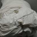 DWR Luxury Oversized Queen Down Feather Fibers Comforter, Soft Cotton Blend Cover, High Fill Power Medium Weight, Fluffy Down Feather Fibers Duvet Insert with Ties (98x98 Inches, White)