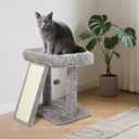 17.1-inch Small Cat Tree Tower with Scratching Post for Indoor Cats,Light Grey