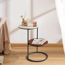 Round Side Table, Modern End Tables Living Room Furniture, Wood Nightstand Small Bedside Table, Unique Accent Tables Bedroom Furniture,Farmhouse Small Couch Side Table,Modern End Table Kids Room