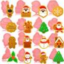 Hoolerry 16 Pcs Christmas Cookie Cutters with Plunger Stamps Set 3D Snowflake Cookie Stamps for Baking Include Snowman Santa Christmas Tree Reindeer for Kitchen Baking
