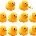 10Pcs Mold Free Yellow Rubber Ducks Waterproof Bath Duck Toys for Toddlers Boys Girls, No Hole Yellow Ducky in Bulk Baby Shower Toy Birthday Party Favors Gift Classroom Summer Beach Pool Party Games
