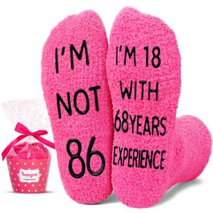 HAPPYPOP Birthday Gifts for Elderly Women - Gifts for 86 87 88 89 Year Old, Gifts for Her Old Lady (Im Not 86 Dark Pink)