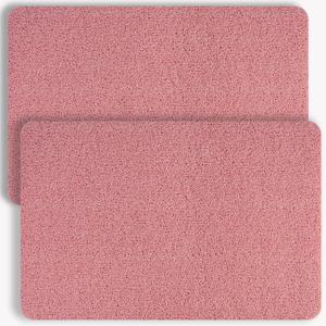 Hargiis Non-Slip Bathtub Mat, 2 Pack Anti Slip Shower Mat, Fast Drying Bathtub Mats, Foot Scrubber Mat, Anti Slip Mat for Tub, Floor, Bathroom, Kitchen, Home, Hotel (Pink 24"×16"+24"×16")
