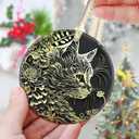 4 x 3.5" Ceramic Christmas Ornaments, Christmas Tree Ornaments, Heirloom Keepsake, Gift Exchange, Gift Idea, Bauble Present - Persian Cat