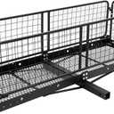 Rockland Hitch Mount Cargo Carrier, 500 LBS Capacity, 60" x 20" x 18", Detachable Sides, Alloy Steel Baskeet, Rust-Resistant, Easy Assembly, Secure Tie-Down Points, Compatible with 2" Hitch Receivers