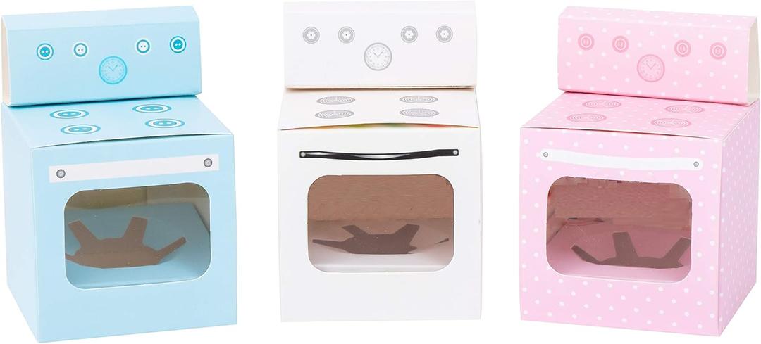 Bun in the Oven Cupcake Boxes for Baby Shower Favor, Boy Girl Gender Reveal Party (12 pcs, Blue)