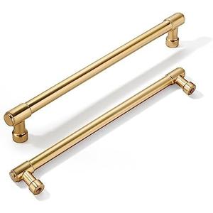 khtumeware 9 Pack 8 Inch(203mm) Champagne Bronze Kitchen Cabinet Handles Warm Brass Cabinet Pulls Gold Kitchen Cabinet Hardware for Cupboard Drawer Pulls Dresser Handle
