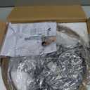 VILUXY Industrial Flush Mount Ceiling Light Fixture with Retro Wood Circle Shade for Hallway, Entryway, Bedroom, Balcony Passway 3-Light