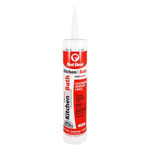 Red Devil 0406 Silicone Acrylic Caulk & Sealant, 100% Waterproof, Paintable, White Caulking for Kitchen, Bathroom, Window, With Duraguard, 5.5 oz, White, Made in USA