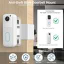 Anti-Theft Blink Doorbell Mount 2nd Gen, Adjustable (45 to 135 Degrees) Door Bell Mount for All-New Blink Video Doorbell, No-Drilling Camera Mount Bracket for Apartment, Rental, Office, White