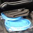 Dog Travel Bag, 25L Airline Approved Dog Travel Backpack for Pet Travel Accessories with 2 Food Storage Containers, 2 Foldable Bowls for Short Trips, Black