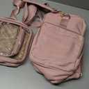 Large Makeup Cosmetic Bag with 3 Removable Case, Double Layer Travel Makeup Organizer Case with Inner Dividers and Makeup Brushes Storage Section, Pink (Patented Design)