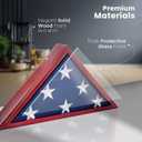 Glass Front Flag Display Case for Burial Flag - Wall Mounted 9.5 X 5 Feet Flag Box for American Veteran Flag and Folded Flag Display - Ideal for Honoring Military Service (Mahogany)