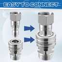 RIDGE WASHER Pressure Washer Swivel Adapter, Stainless Steel M22 14mm to 3/8" Quick Connect, Stainless Quick Disconnect for Pressure Washer Hose, 5000 PSI, 2 Pack