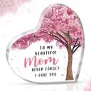 Gifts for Mom, Mom Birthday Gifts from Daughter Son, Heart-Shaped Acrylic Block 3.9 x 3.9 inch, I Love You Mom Gift Ideas for Christmas Mother's Day