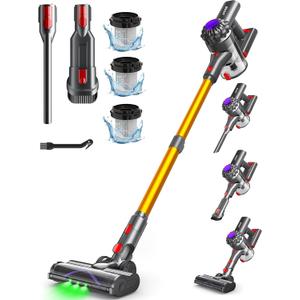 Cordless Vacuum Cleaner, 450W 40KPA Vacuum Cleaners for Home, 45 Mins Lightweight Stick Vacuum Cordless with LED Display, Rechargeable Battery Vacuum for Carpet,Pet Hair,Hardwood Floor