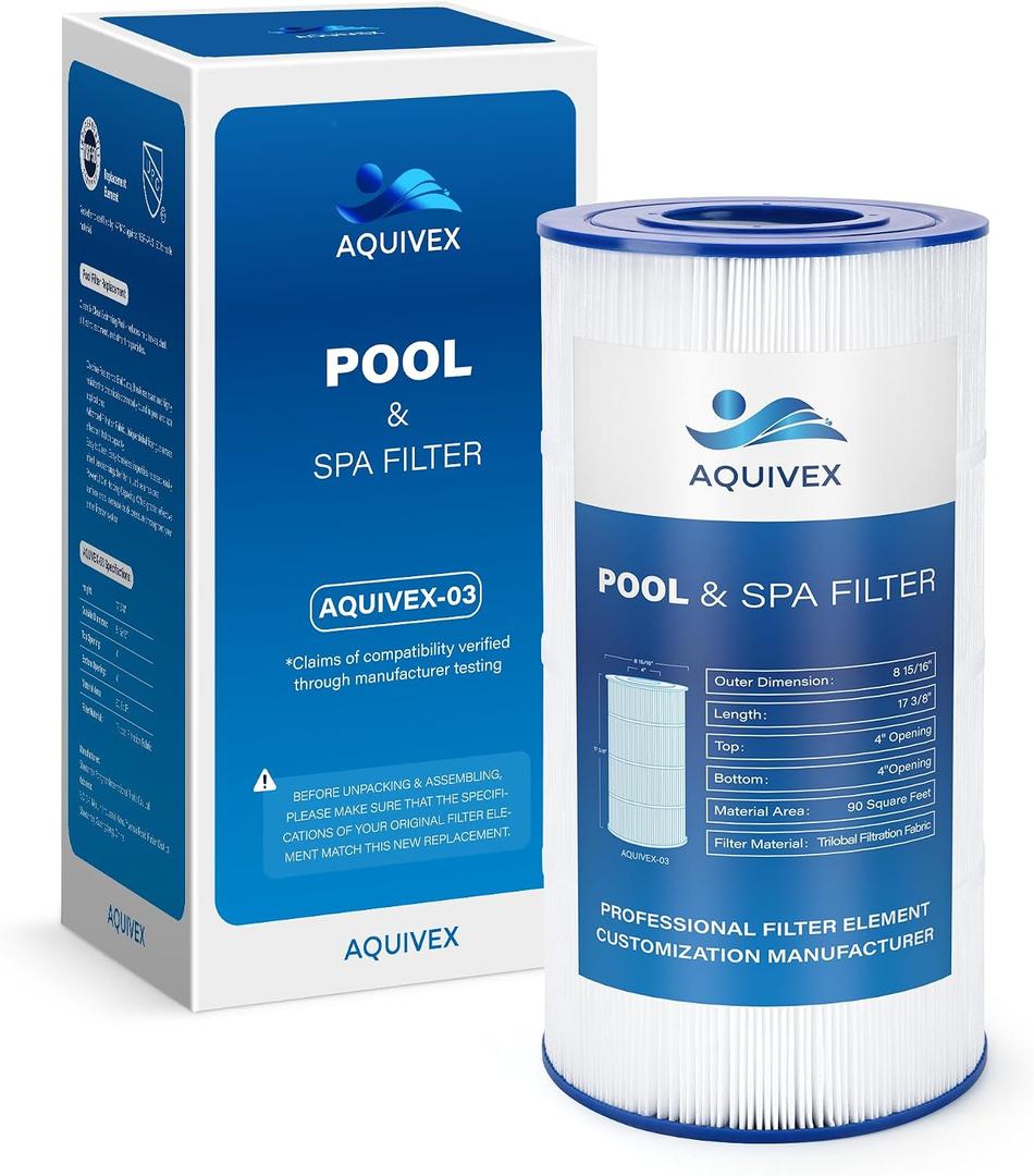 CX900RE Pool Filter Cartridges, Compatible with Hayward StarClear Plus C900, W3C9002, C9002, Pleatco PA90, Aladdin 19002, Filbur FC-1292, Pleatco PA90, PA90-EC, Unicel C-8409, 1 Pack (1 Pack)