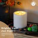 Yeelida 3-Wick 6"x6" Extra Large Real Wax Flameless Pillar Candles with Remote Control and Timer Function, Candle Grease White Battery Operated LED Flickering 3D-Wick (Long Lasting, Warm Fire)