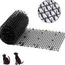 Bynccea Cat Scat Mat with Spikes, Cat Repellent Mat Anti Cat Prickle Strips Network Digging Stopper Outdoor PP Plastic Cat Spike MatBlack/Coffee (Black 6.5ft(200cm*33cm)