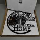 12'' Kitchen Vinyl Record Wall Clock 7 Kinds of LED Color, Kitchen Heart Home Theme Wall Clock Night Light Silent Non Ticking Coffee Bar Wall Watch Clock for Women Wife Restaurant Dining Room