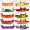 KOMUEE 10 Packs 22 oz Glass Meal Prep Containers, Glass Food Storage Containers with Lids, Airtight Lunch Boxes BPA Free, Microwave and Freezer Safe, White