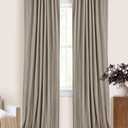 100% Blackout Shield Linen Blackout Curtains for Bedroom 108 Inches Long, Back Tab/Rod Pocket Living Room Drapes, Thermal Insulated Blackout Curtains 2 Panels Set, 50" W x 108" L, Faux Linen