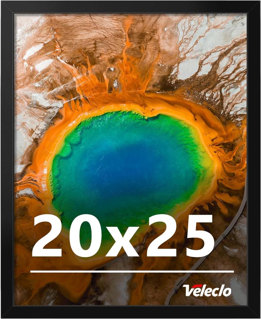 20x25 Picture Frame for Wall Display, 20x25 Black Picture Frame with Shatter Resistant Plexiglass, Stable and Sturdy 20 x 25 Poster Frame for Wall Display, Handpicked Gift Collection, 1 Pack