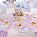 Remagr 6 Pcs Iridescent Purple Sequin Table Runner 12 x 72 Inch Mermaid Table Runner Glitter Sequin Sparkly Desk Cover for Wedding Birthday Party Ceremony Supplies Decor