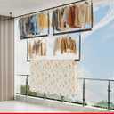 Hanging Closet Rod Clothes 48'' Black Closet Extender Hanging Rod Stepless Height Adjustment Heavy Duty