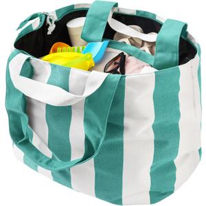 Bagelite 22'' 50L Large Beach Bag with Zipper, Extra Large Canvas Tote Bag for Women, Weekender Pool Bag (Aqua Green22'' Xl)