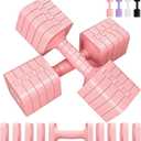 Adjustable Dumbbell Set for Women Men 16LB 20LB Hand Weights Dumbbells Sets Woman Exercise Fitness dumbbell Adjust dumbbells set of 2 for Home Gym Workout Strength Training Equipment (Pink)
