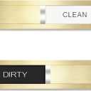 2 x Dishwasher Magnet Clean Dirty Sign, Stainless Steel Magnetic Clean Dirty Dishwasher Sign,Matte Brushed Surface Cleaning/Dirt Indicator with Strong Magnet, Home Kitchen Organize (Brushed Gold)