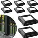 Tandefio 8 Pcs 4 x 4" Post Skirt, One-Piece Metal Post Base Cover Internal Size 3. 5 x 3. 5" Base Cover, Porch Columns Wraps for Fence Stair Wood Vinyl (Glossy Black)