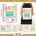 2 x Eaasty 6 Pack Math Posters for Elementary School Math Teacher Must Haves | 11" x 13" Back to School Mathematics Posters, Motivational Inspirational Quotes Wall Art, Varsity Letter Classroom Decor, 13.43 x 10.63 inches