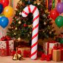 2 x 3 Pcs Christmas Candy Cane Balloons Large PVC Inflatable Candy Canes Balloons for Christmas Indoor Outdoor Party Decorations Supplies