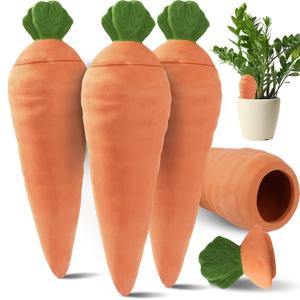 Terracotta Watering Spikes 4 Pcs Eco SelfWatering Stakes for Wine Bottles, SlowRelease Watering System for House & Garden