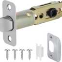 1 Pack Door Lock Parts, Brushed Nickel Door Latch Replacement, Silver Door Lock Replacement Parts