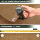 Canvas Tarp 12x16 Feet, 12 Oz Heavy Duty Water Resistant with Rustproof Grommets, UV Resistant, Multipurpose Outdoor Tarpaulin for Camping, Canopy, Woodpile, Trailer (Tan)