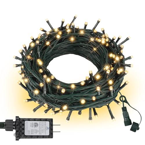 ASENEK Christmas Lights 33FT 100 LED 8 Modes with Timer Connectable Decorative String Lights for Xmas Tree Patio Party Warm White