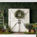 Kate Spring Photography Backdrops Barn Door Photo Backdrop Green Plants Background, 7x5ft